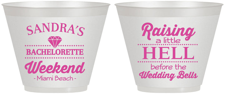 Custom Bachelorette 9 oz Wine Frosted Cups - Raising A Little Hell | 60108