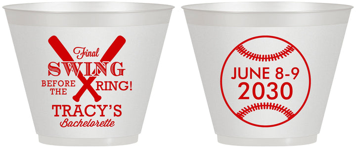 Custom Bachelorette 9 oz Wine Frosted Cups - Final Swing Before Ring | 60109
