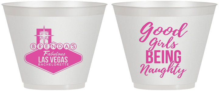 Custom Bachelorette 9 oz Wine Frosted Cups - Good Girls Naughty | 60111