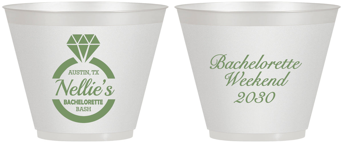 Custom Bachelorette 9 oz Wine Frosted Cups - Ring | 60115
