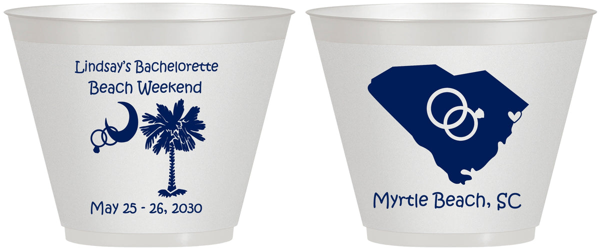 Custom Bachelorette 9 oz Wine Frosted Cups - South Carolina | 60117