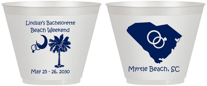 Custom Bachelorette 9 oz Wine Frosted Cups - South Carolina | 60117