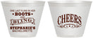 Custom Bachelorette 9 oz Wine Frosted Cups - Boots And Bling | 60118