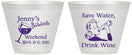 Custom Bachelorette 9 oz Wine Frosted Cups - Save Water Drink Wine | 60120