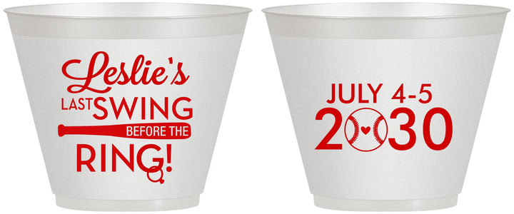 Custom Bachelorette 9 oz Wine Frosted Cups - Last Swing Before Ring | 60128
