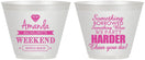 Custom Bachelorette 9 oz Wine Frosted Cups - Something Borrowed | 60131