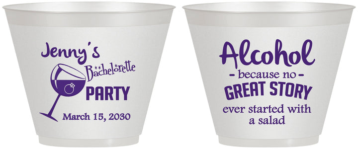 Custom Bachelorette 9 oz Wine Frosted Cups - Alcohol | 60138