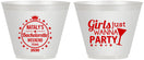 Custom Bachelorette 9 oz Wine Frosted Cups - Girls Just Wanna Party | 60139