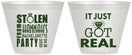 Custom Bachelorette 9 oz Wine Frosted Cups - Just Got Real | 60141