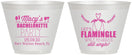 Custom Bachelorette 9 oz Wine Frosted Cups - Lets Flamingle Still Single | 60144