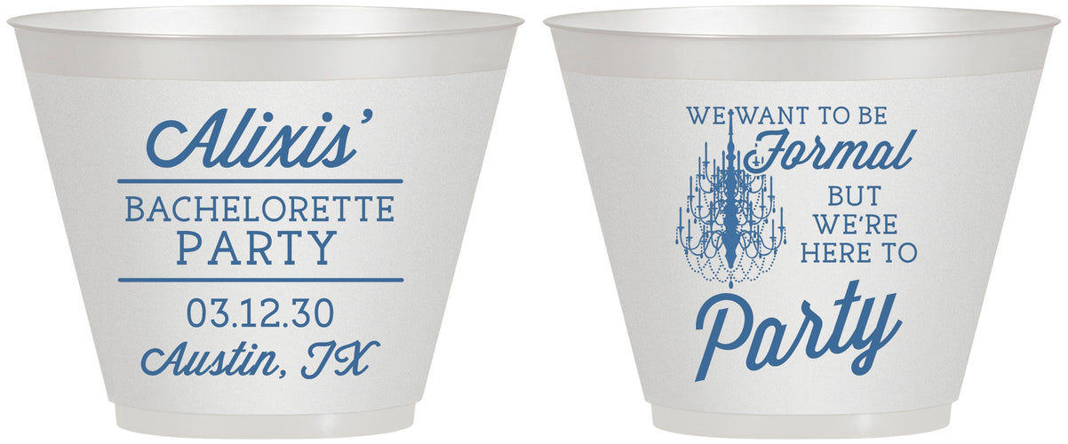 Custom Bachelorette 9 oz Wine Frosted Cups - Formal Party | 60145