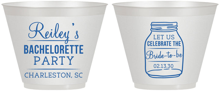 Custom Bachelorette 9 oz Wine Frosted Cups - Bride To Be | 60146