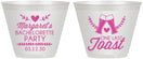 Custom Bachelorette 9 oz Wine Frosted Cups - One Last Toast | 60147