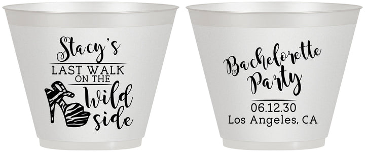 Custom Bachelorette 9 oz Wine Frosted Cups - Last Walk Wild Side | 60148