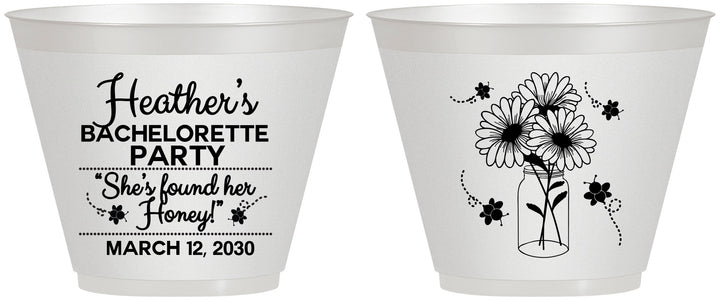 Custom Bachelorette 9 oz Wine Frosted Cups - She Found Her Honey | 60150