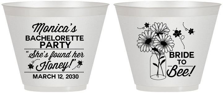 Custom Bachelorette 9 oz Wine Frosted Cups - Bride To Bee | 60152