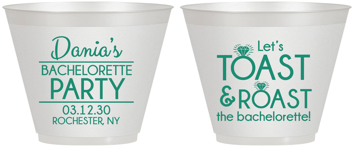 Custom Bachelorette 9 oz Wine Frosted Cups - Toast And Roast | 60153
