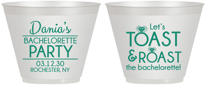 Custom Bachelorette 9 oz Wine Frosted Cups - Toast And Roast | 60153