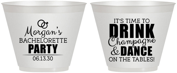 Custom Bachelorette 9 oz Wine Frosted Cups - Drink Champagne Dance | 60154