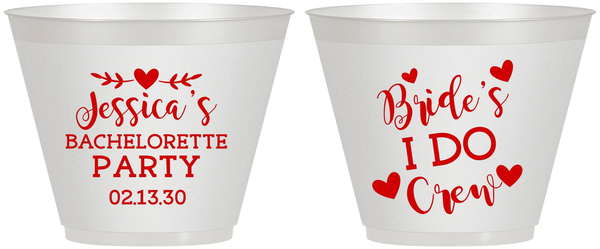 Custom Bachelorette 9 oz Wine Frosted Cups - Brides I Do Crew | 60159