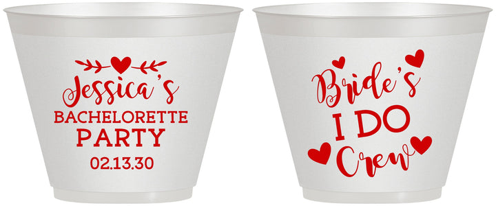Custom Bachelorette 9 oz Wine Frosted Cups - Brides I Do Crew | 60159