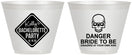 Custom Bachelorette 9 oz Wine Frosted Cups - Danger Bride To Be | 60165