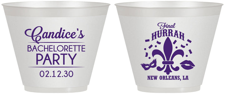Custom Bachelorette 9 oz Wine Frosted Cups - New Orleans | 60166