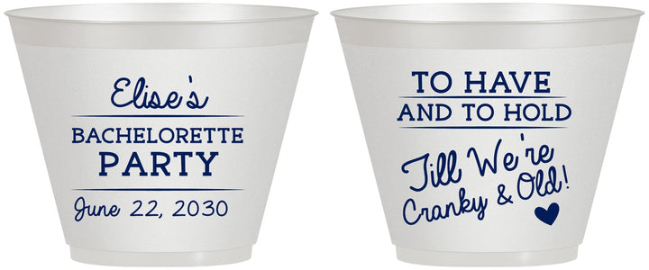 Custom Bachelorette 9 oz Wine Frosted Cups - To Have And To Hold | 60168