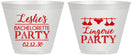 Custom Bachelorette 9 oz Wine Frosted Cups - Lingerie Party | 60171