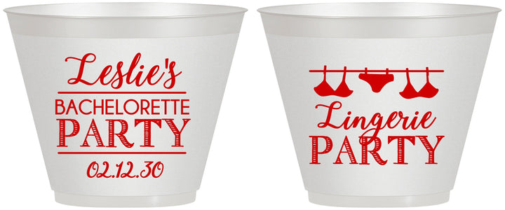 Custom Bachelorette 9 oz Wine Frosted Cups - Lingerie Party | 60171