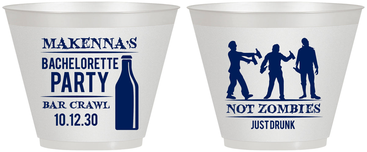 Custom Bachelorette 9 oz Wine Frosted Cups - Zombie | 60173