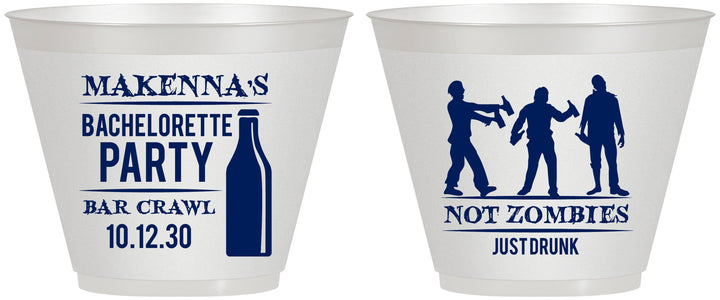 Custom Bachelorette 9 oz Wine Frosted Cups - Zombie | 60173