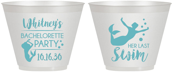 Custom Bachelorette 9 oz Wine Frosted Cups - Mermaid | 60175