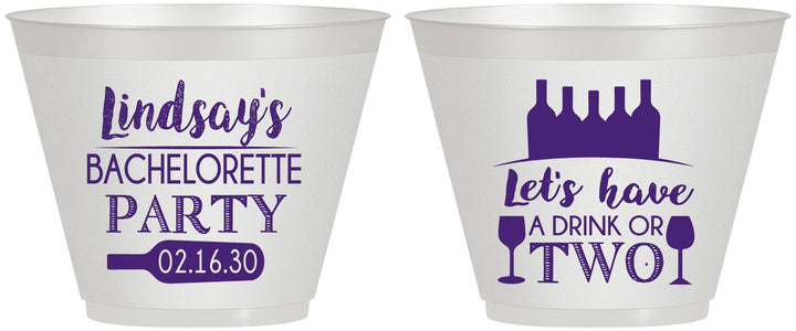 Custom Bachelorette 9 oz Wine Frosted Cups - Wine Drink Or Two | 60178