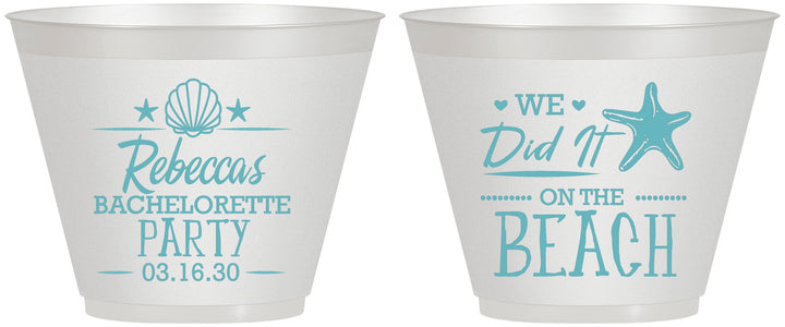 Custom Bachelorette 9 oz Wine Frosted Cups - Beach | 60183