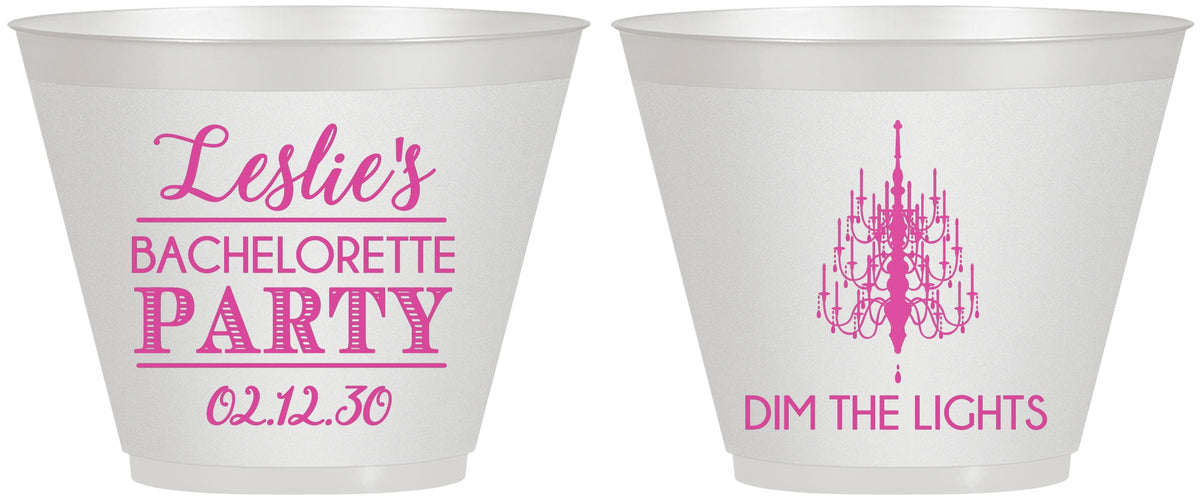 Custom Bachelorette 9 oz Wine Frosted Cups - Lights | 60188