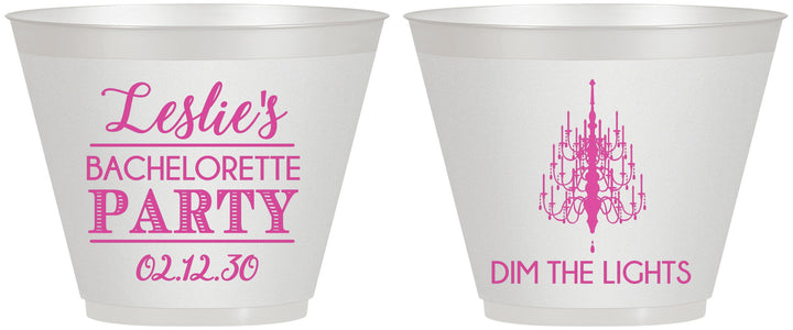 Custom Bachelorette 9 oz Wine Frosted Cups - Lights | 60188