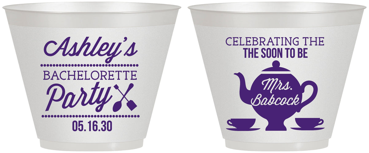 Custom Bachelorette 9 oz Wine Frosted Cups - Teapot | 60189