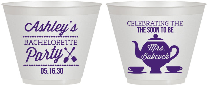 Custom Bachelorette 9 oz Wine Frosted Cups - Teapot | 60189