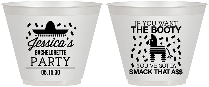 Custom Bachelorette 9 oz Wine Frosted Cups - Smack That Ass | 60192