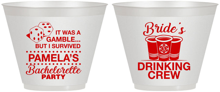 Custom Bachelorette 9 oz Wine Frosted Cups - Las Vegas | 60194