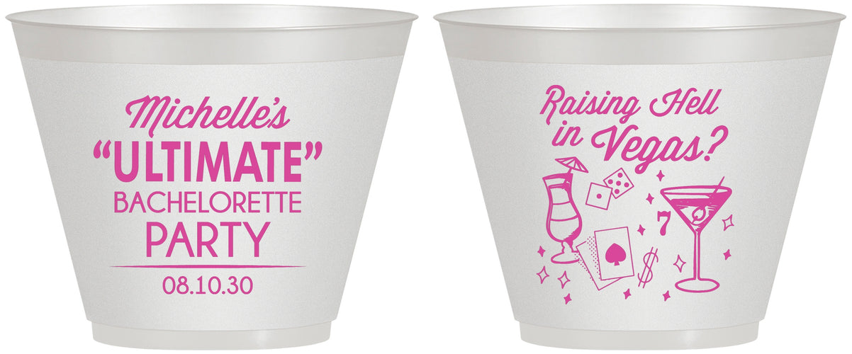 Custom Bachelorette 9 oz Wine Frosted Cups - Raising Hell In Vegas | 60196