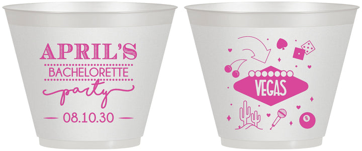 Custom Bachelorette 9 oz Wine Frosted Cups - Las Vegas | 60198