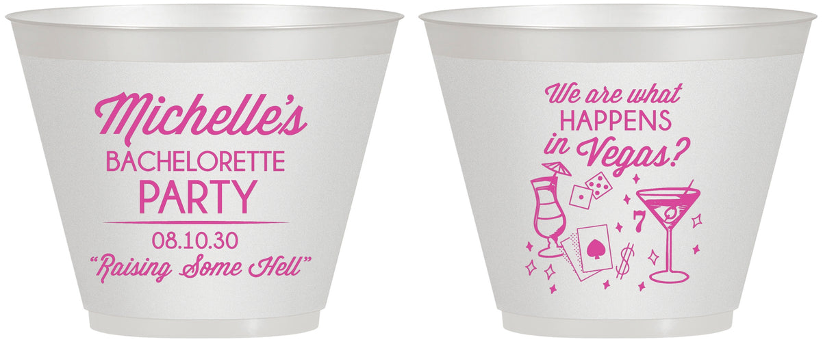 Custom Bachelorette 9 oz Wine Frosted Cups - Las Vegas | 60199