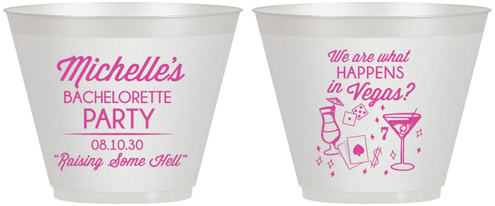 Custom Bachelorette 9 oz Wine Frosted Cups - Las Vegas | 60199