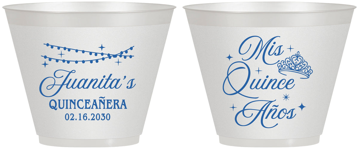 Custom Quinceanera 9 oz Wine Frosted Cups - Mis Quince Anos | 70001