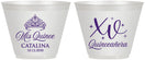 Custom Quinceanera 9 oz Wine Frosted Cups - Mis Quince Anos | 70002