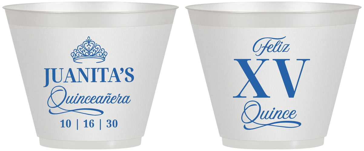 Custom Quinceanera 9 oz Wine Frosted Cups - Mis Quince Anos | 70003
