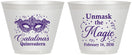 Custom Quinceanera 9 oz Wine Frosted Cups - Mardi Gras Quince | 70010