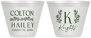 Custom Wedding 9 oz Wine Frosted Cups - Monogram | 800